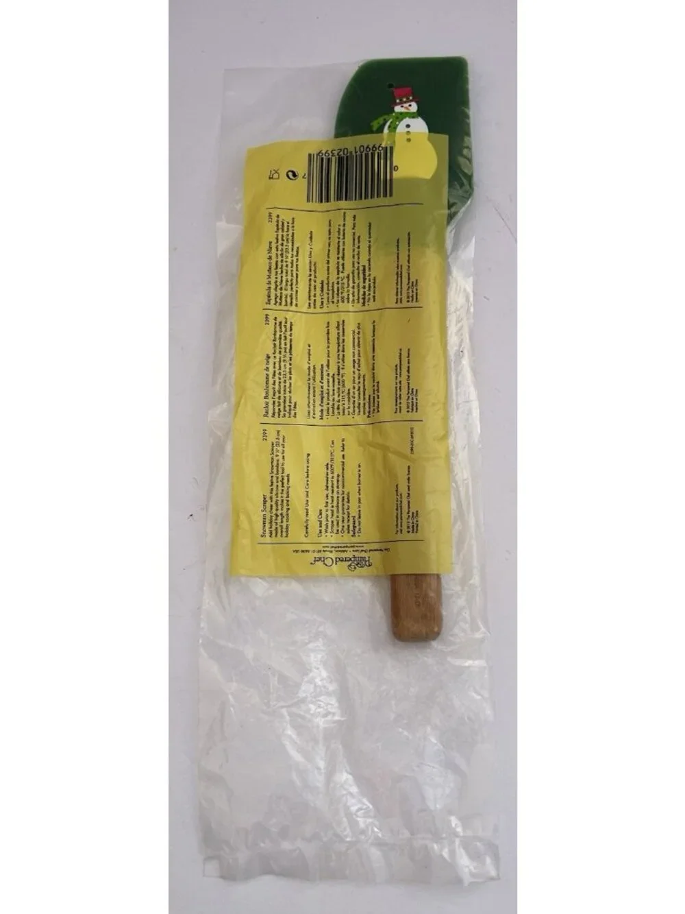 New The Pampered Chef Green Snowman Wooden Scraper 2012 Kitchen Tools